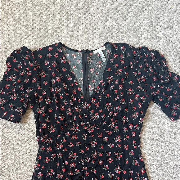 Leith Black Floral Asymmetrical Dress - Picture 2 of 5